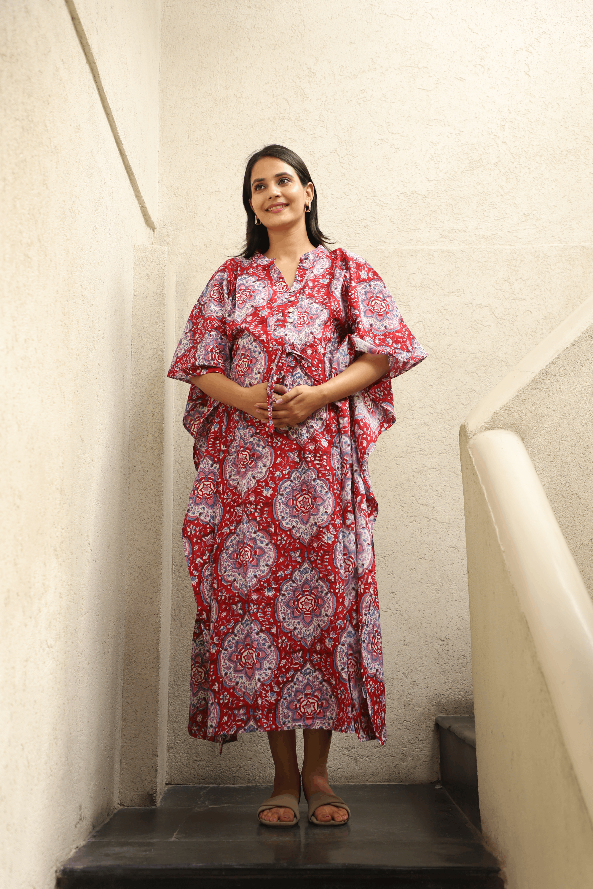 Ruby Bloom Feeding-Friendly Kaftan
