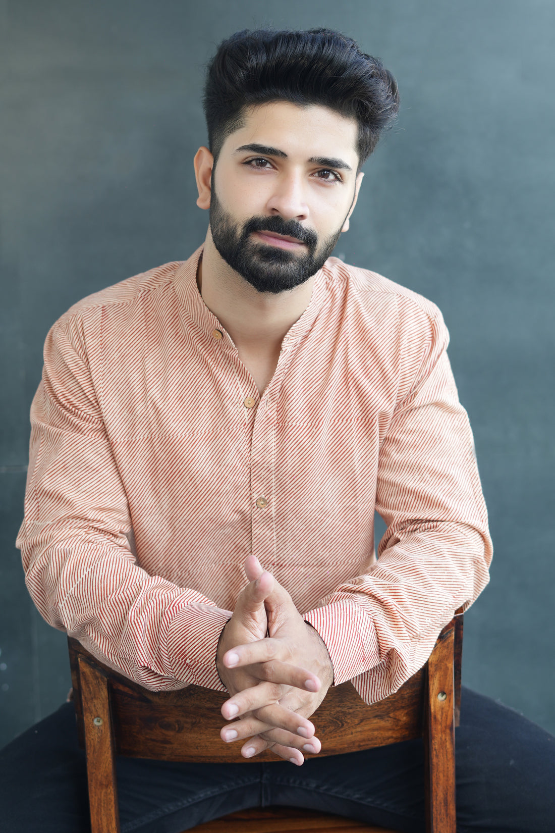 Cotton Kurta for Men | Handblock | Red