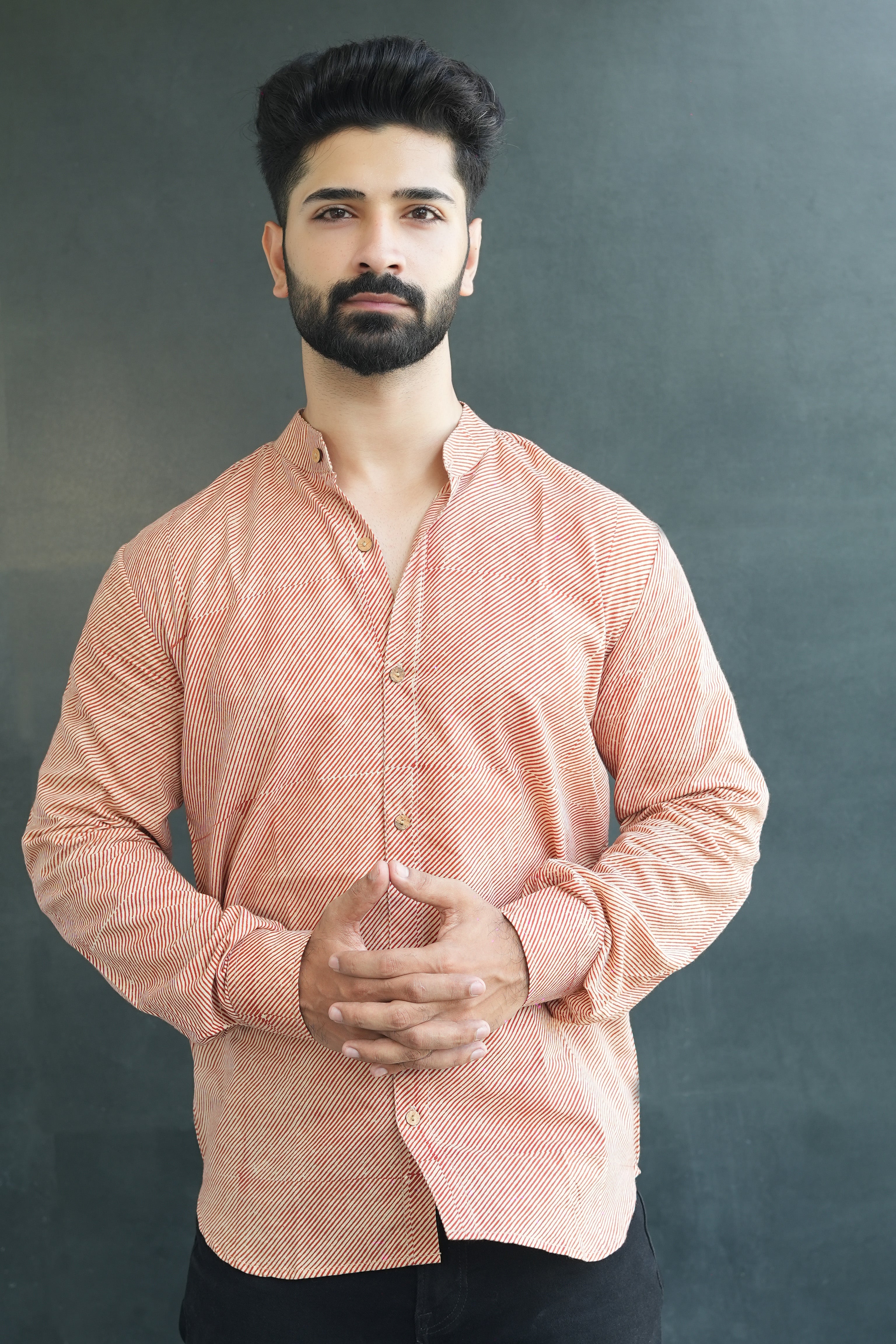 Cotton Kurta for Men | Handblock | Red