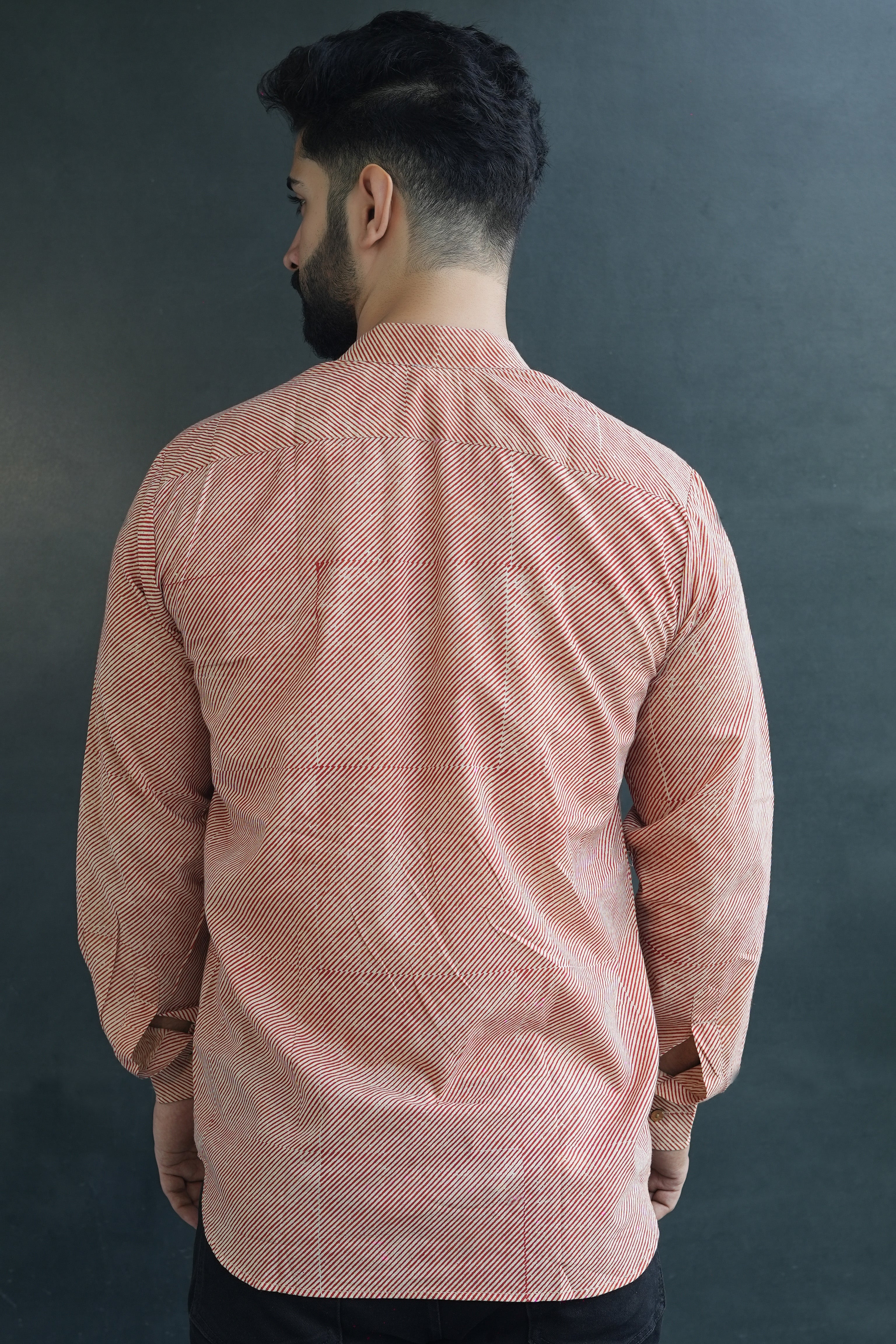 Cotton Kurta for Men | Handblock | Red