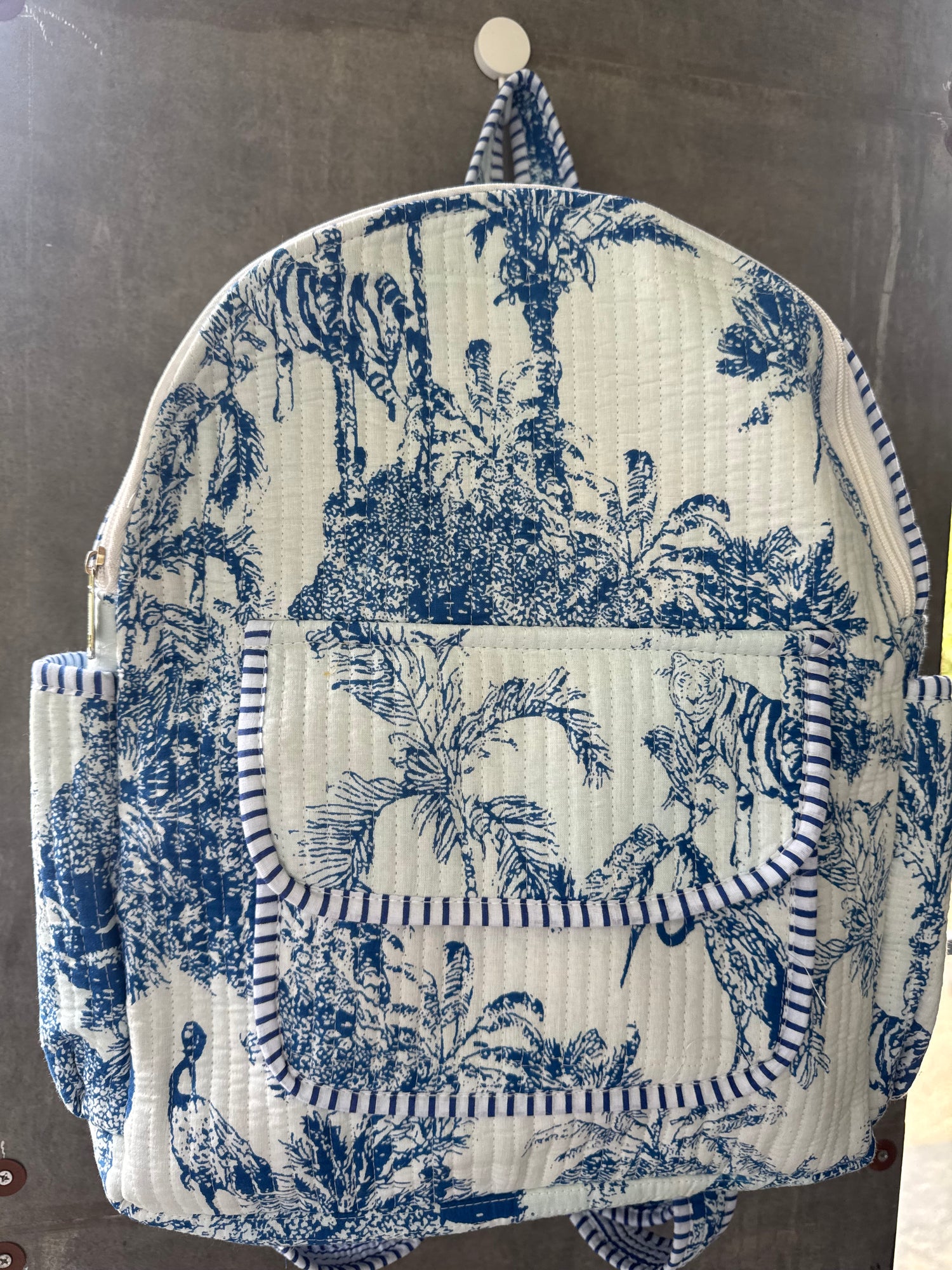 Blue Toile Backpack