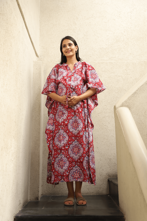 Ruby Bloom Feeding-Friendly Kaftan