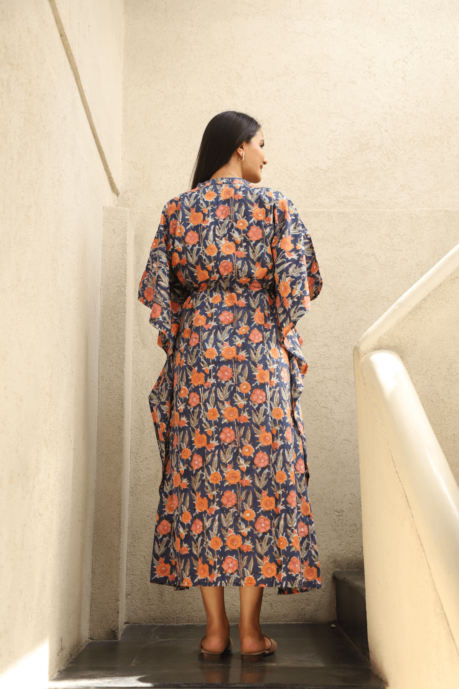 Indigo Bloom Feeding-Friendly Kaftan