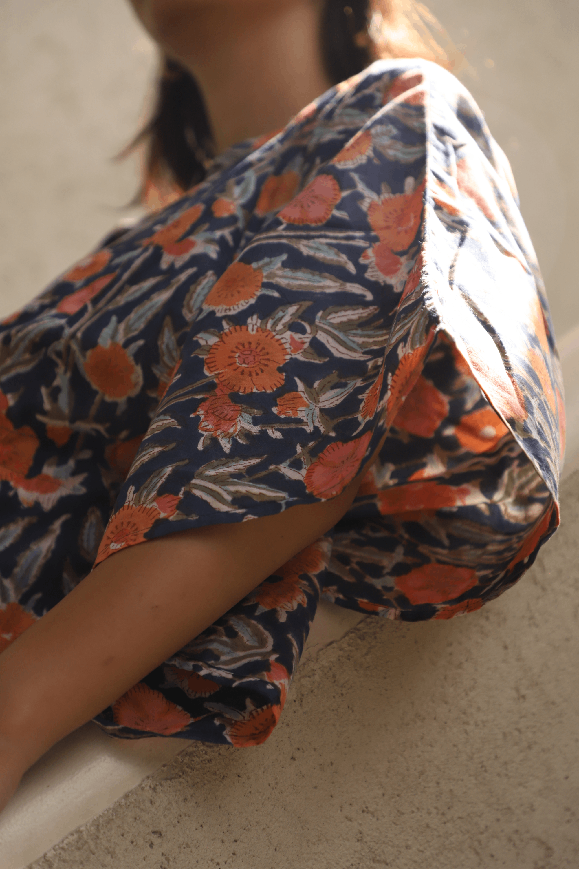 Indigo Bloom Feeding-Friendly Kaftan