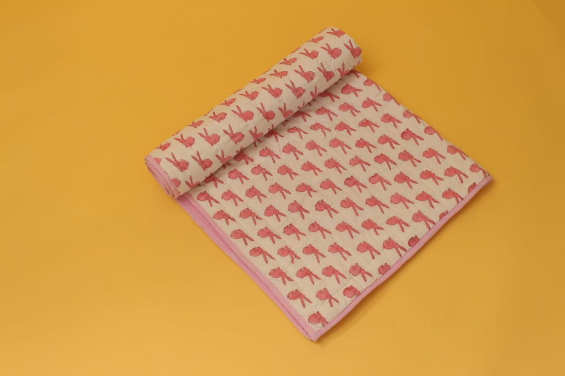 Baby Quilt | Mul Cotton | 0-4 Y | Rabbit Print