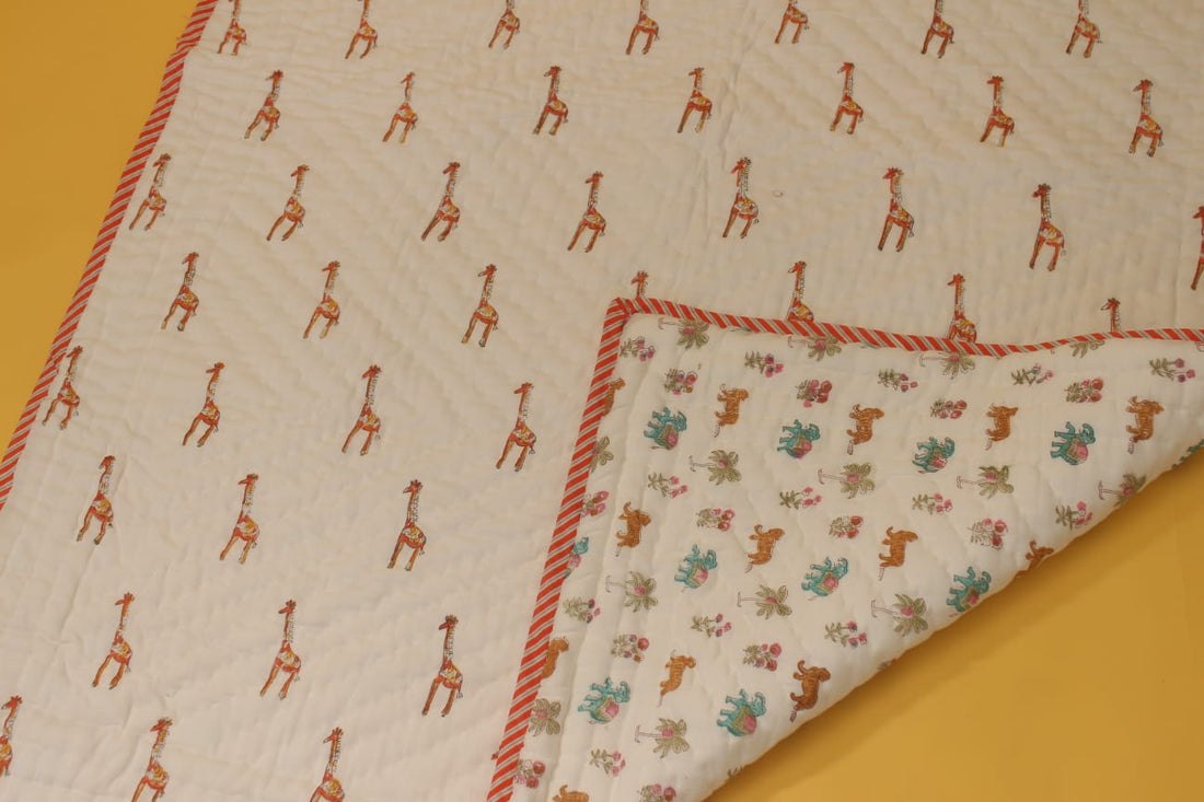 Baby Quilt | Mul Cotton | 0-4 Y | Giraffe Print