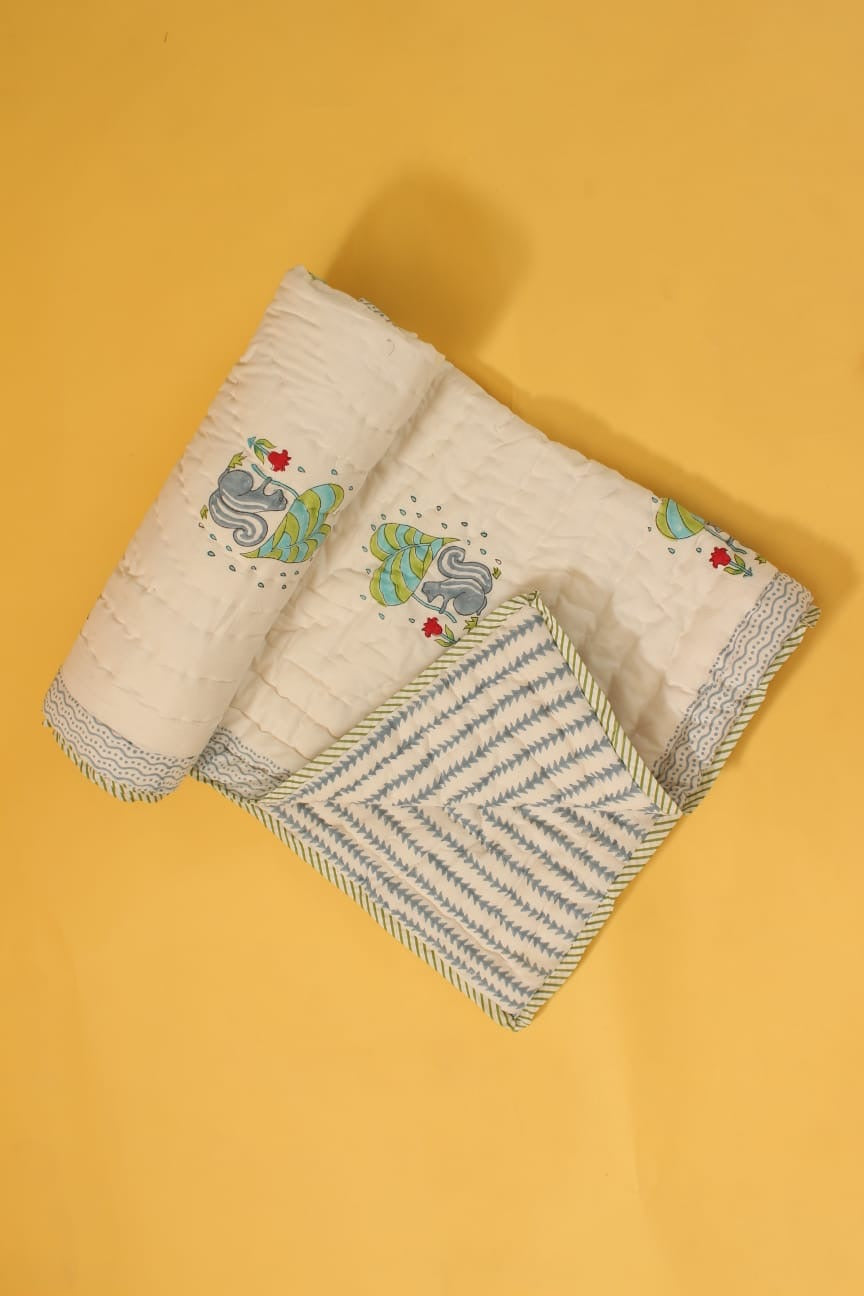 Baby Quilt | Mul Cotton | 0-4 Y | Baby Squirrel