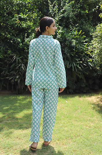 Madhubani Ikat Print Cotton  Full Jammies Set