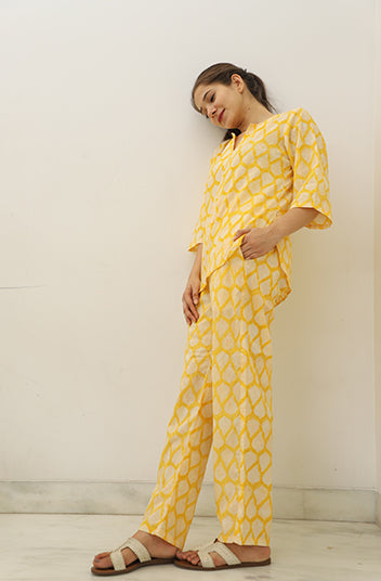 Piku Hand Block Cotton  Kurta Jammies