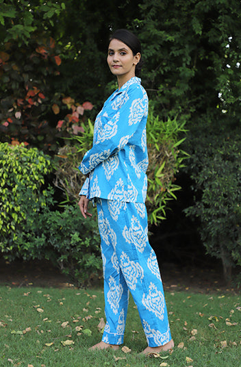 Treasured IKAT print cotton Full Jammies Set