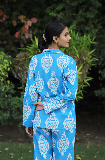 Treasured IKAT print cotton Full Jammies Set