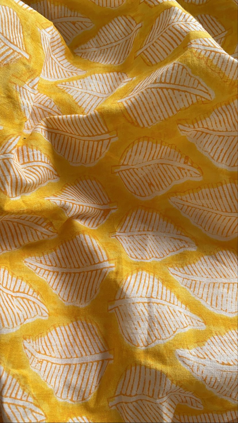 Mellow Yellow Hand Block Cotton Night Suit