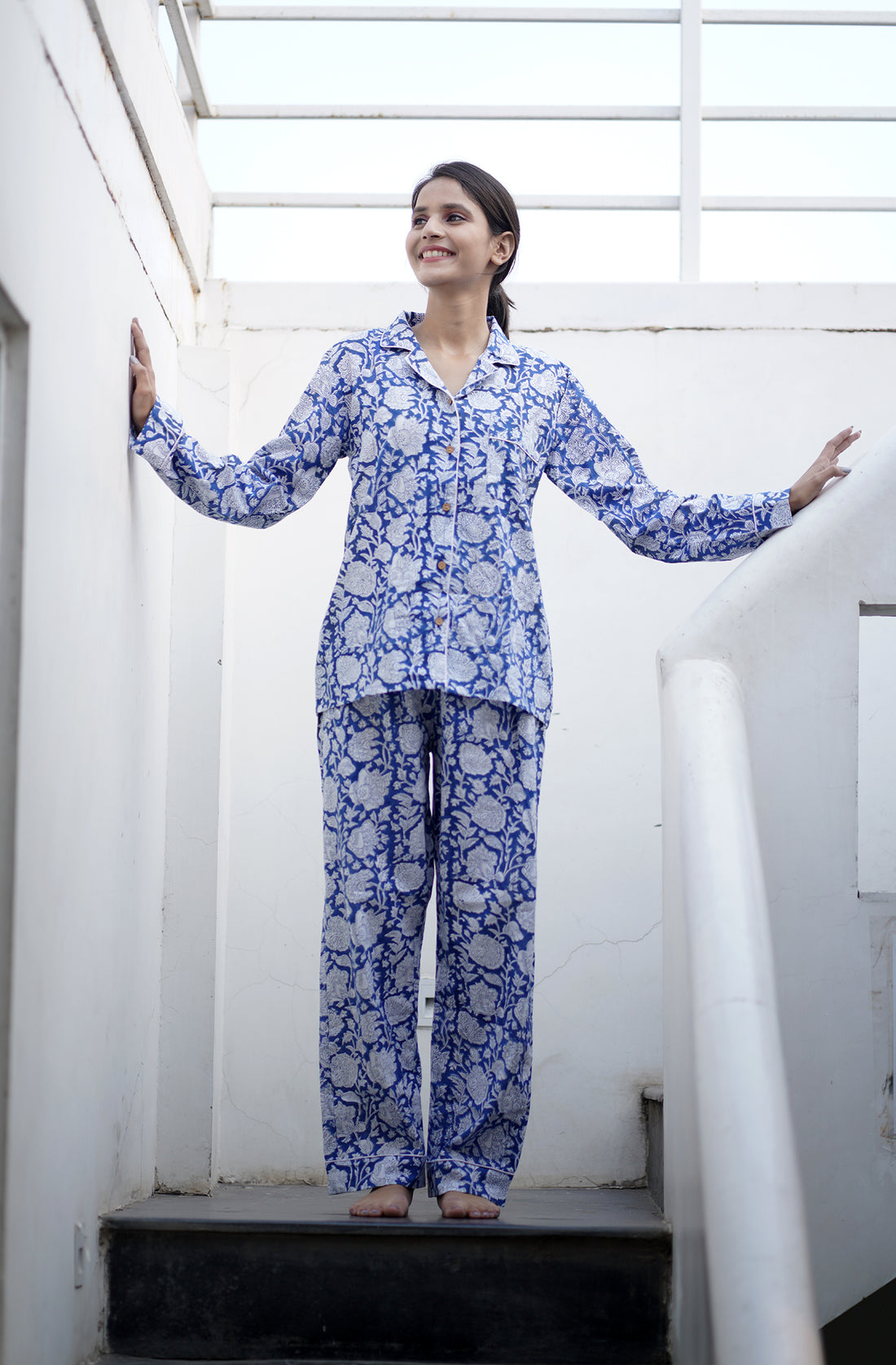 Forever Hand Block Print Night Suit