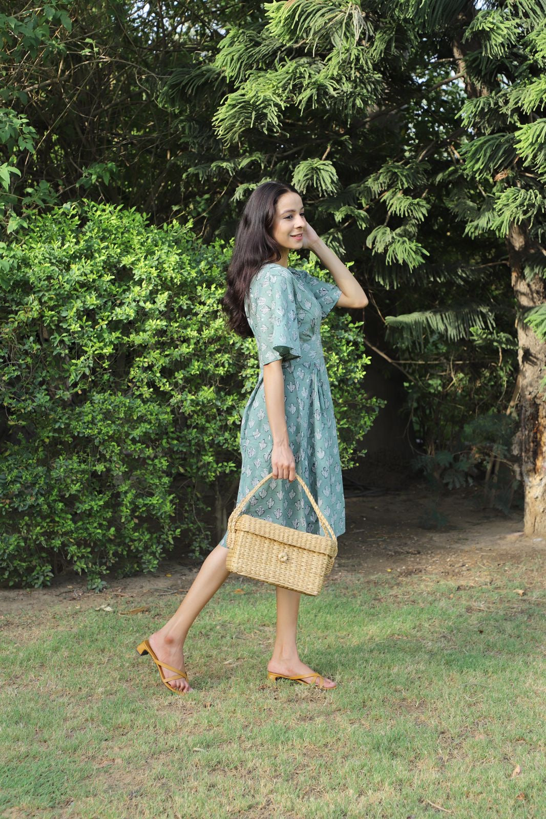 cotton frill dress Mira Cotton Ruffle Dress Undyed