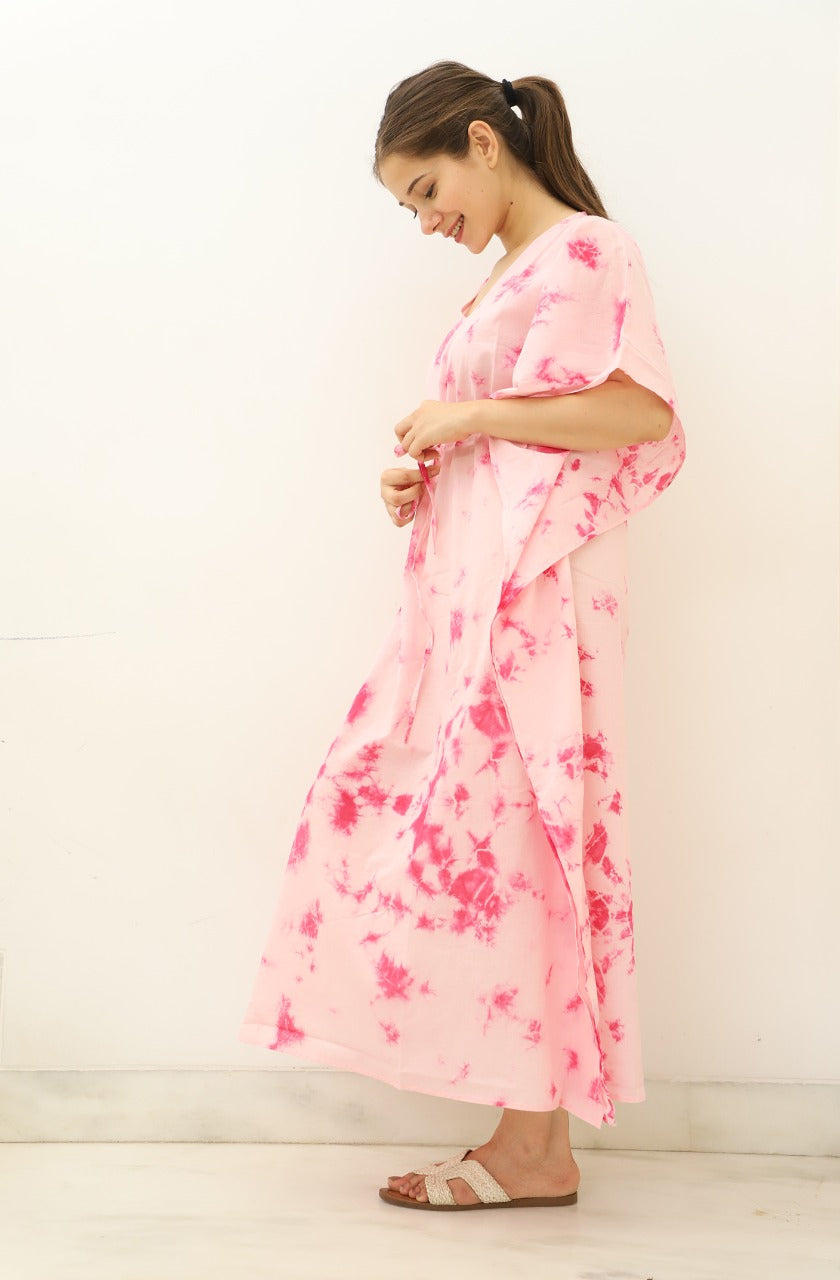 Contemporary Tie Dye Cotton Kaftan