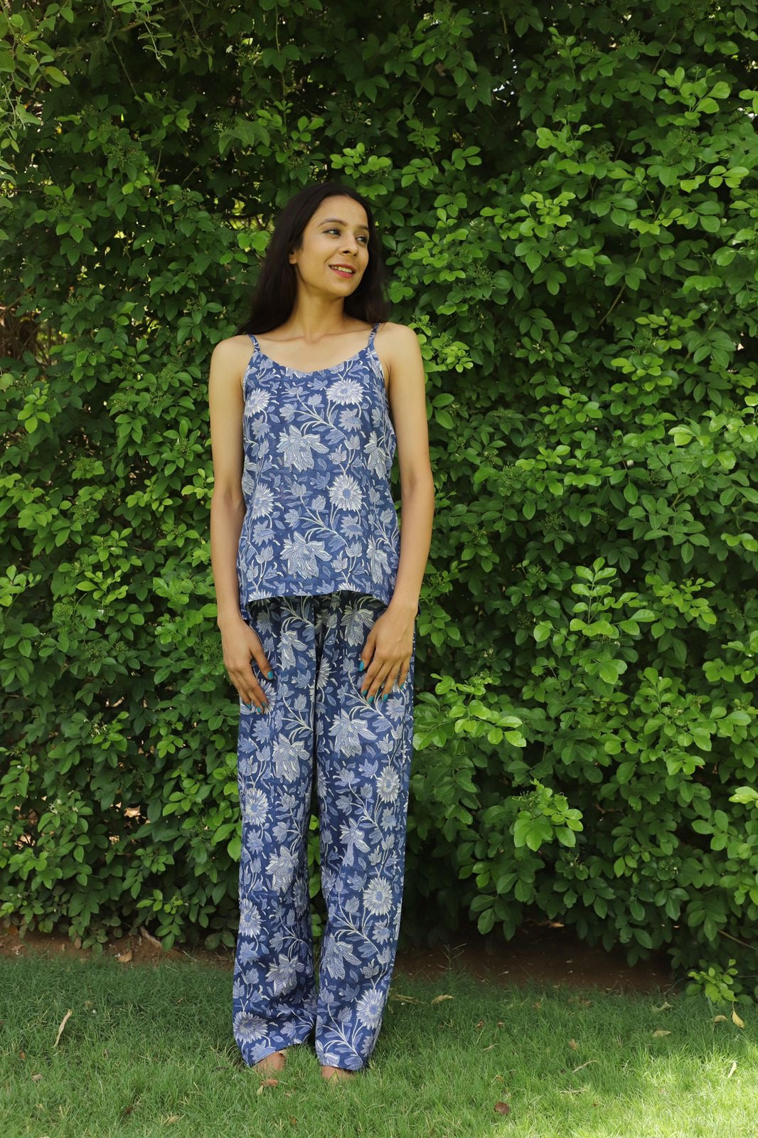 Night Time Blue Hand Block Print Co-ord