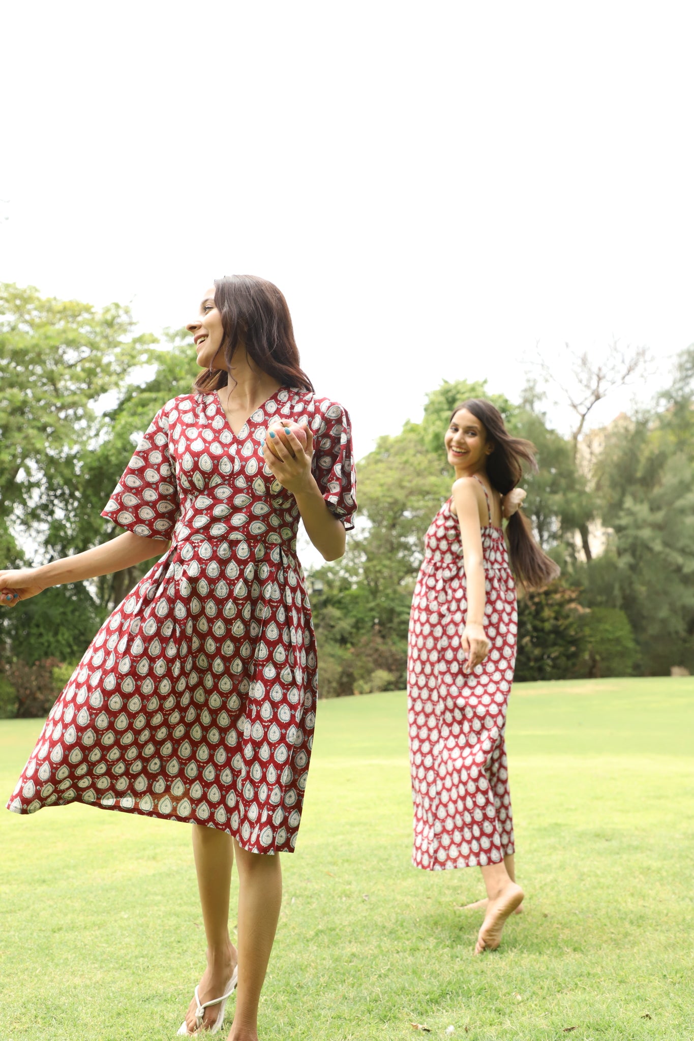 Rosewood Frill sleeve Midi Dress - Main Image