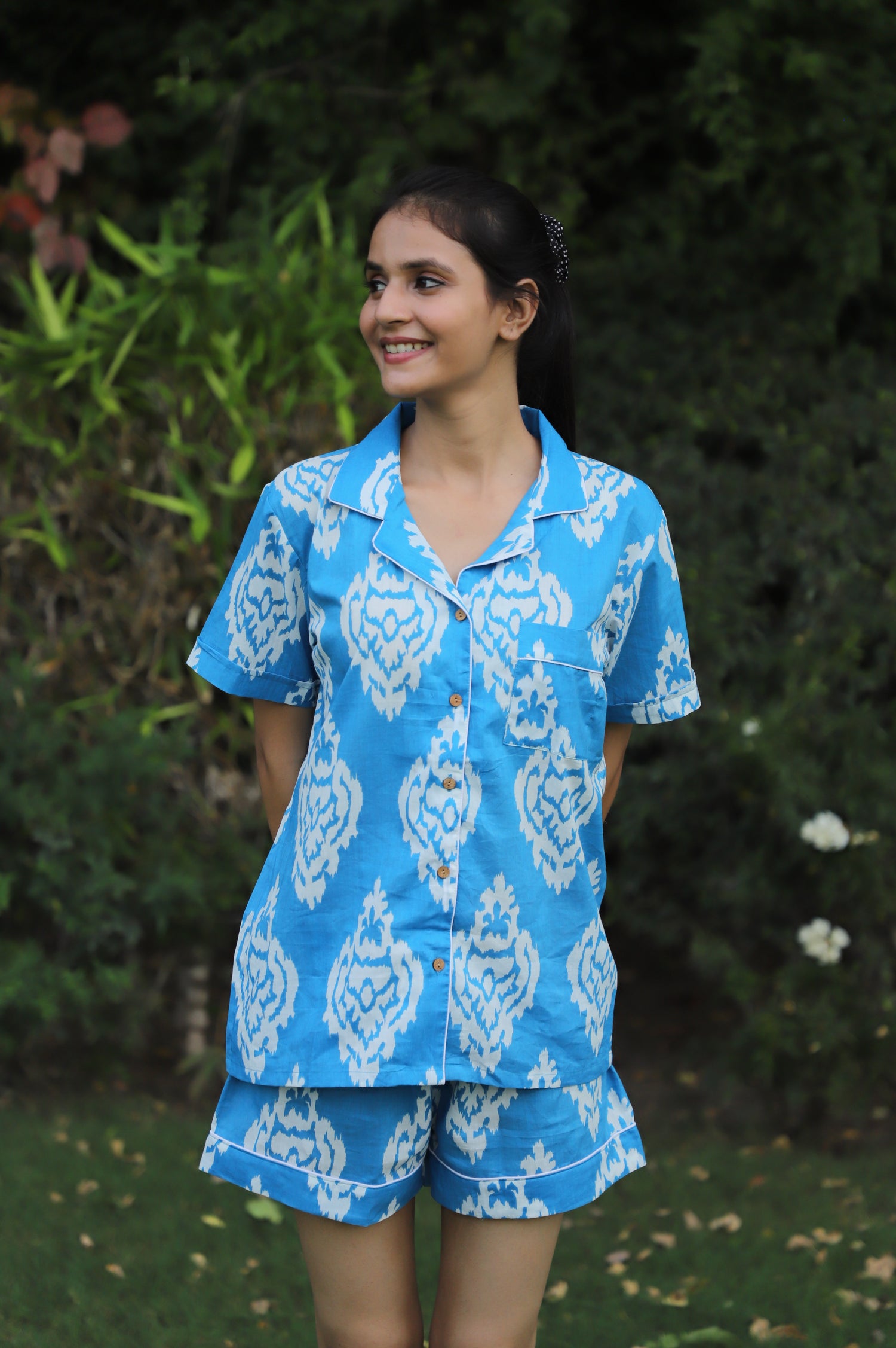 Majestic Ikat Cotton Night Suit Set