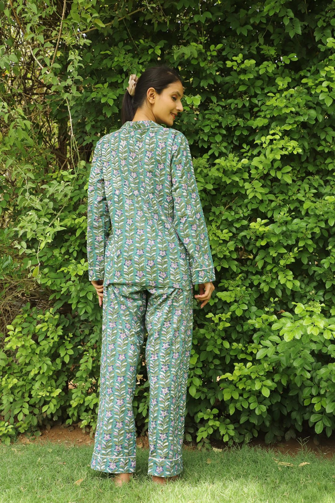 Floral print Night suit in Rayon - Private Lives